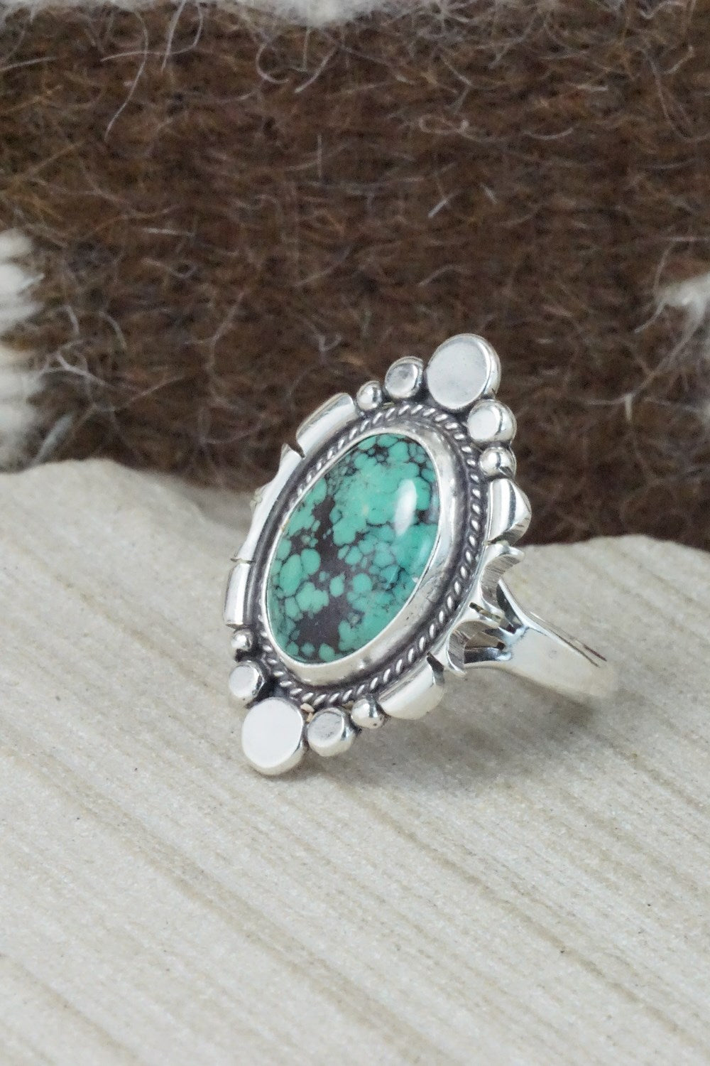 Turquoise & Sterling Silver Ring - Daniel Benally - Size 9