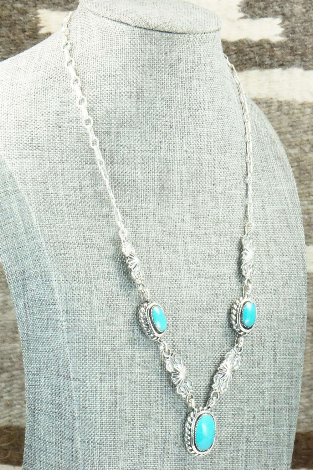 Turquoise & Sterling Silver Necklace - Gilbert Smith