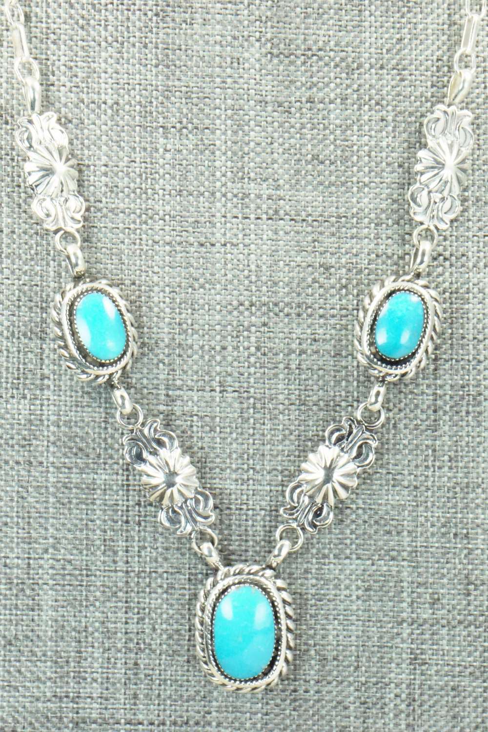 Turquoise & Sterling Silver Necklace - Gilbert Smith
