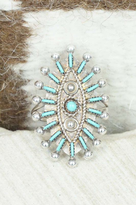 Turquoise & Sterling Silver Ring - Philander Gia - Size 8.25