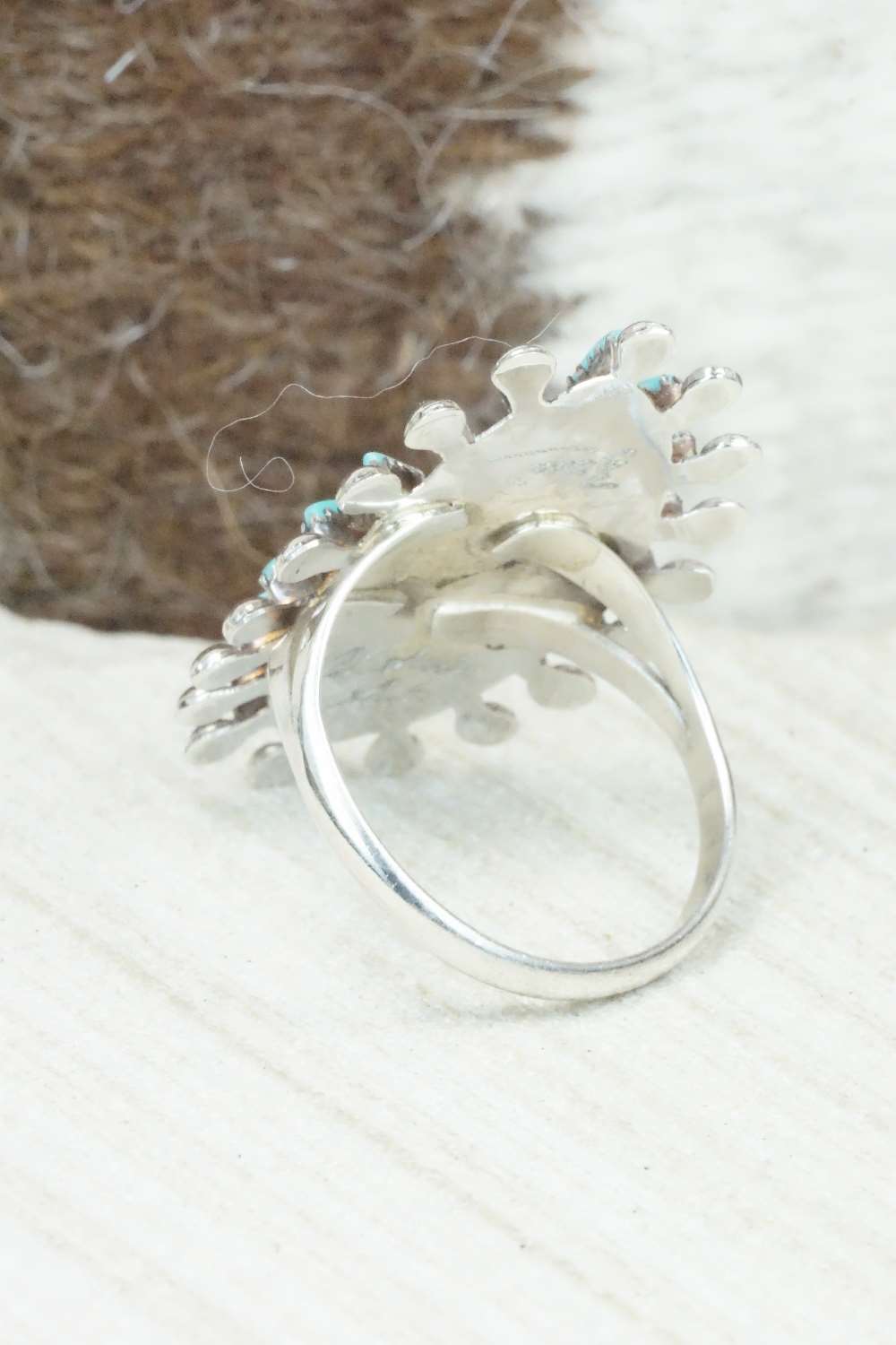 Turquoise & Sterling Silver Ring - Philander Gia - Size 8.25