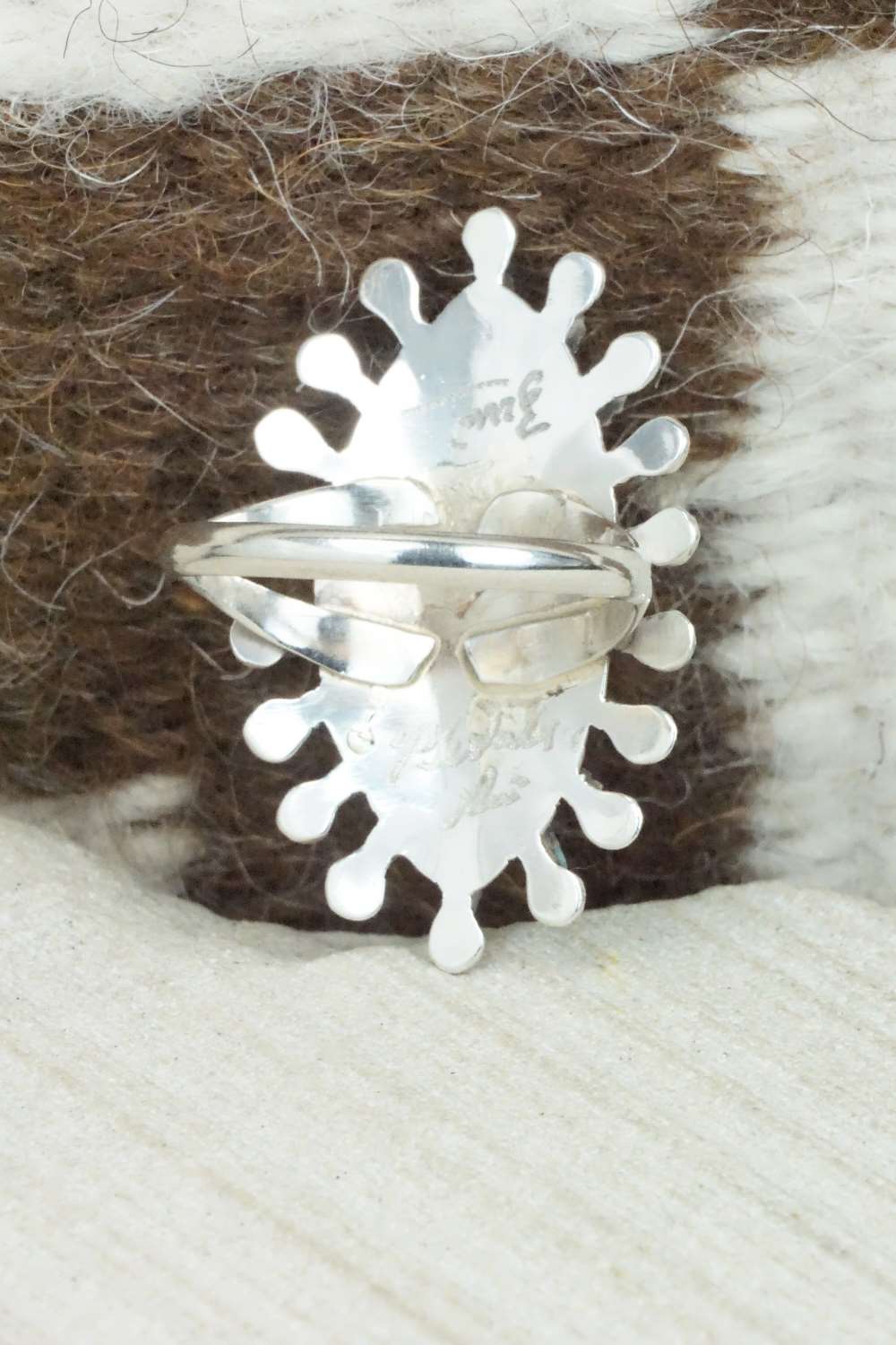 Turquoise & Sterling Silver Ring - Philander Gia - Size 8.25