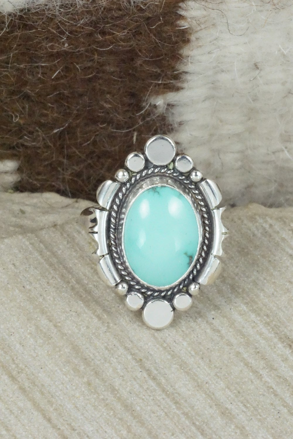 Turquoise & Sterling Silver Ring - Daniel Benally - Size 10