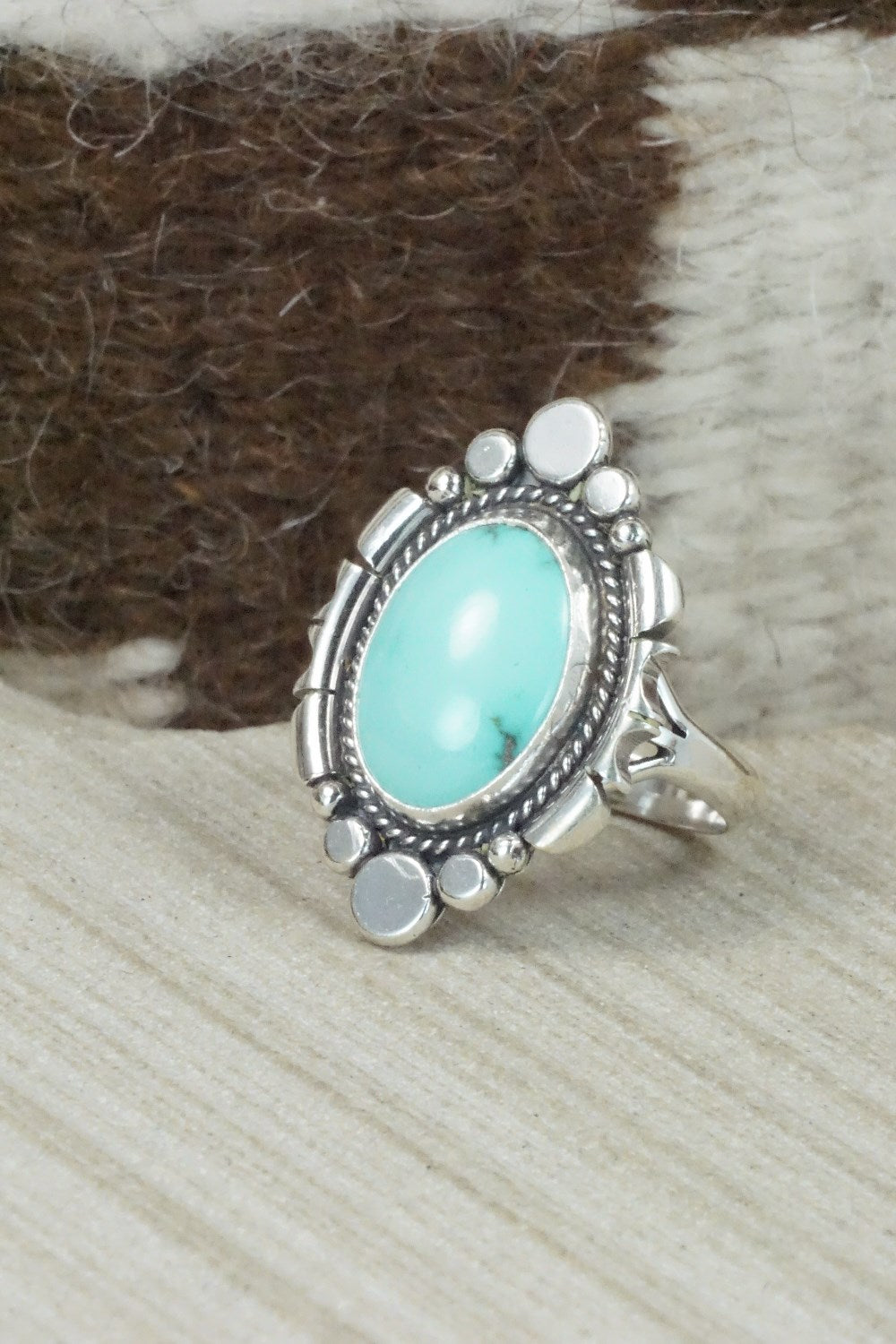 Turquoise & Sterling Silver Ring - Daniel Benally - Size 10