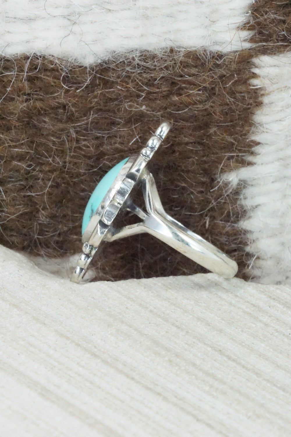 Turquoise & Sterling Silver Ring - Daniel Benally - Size 10