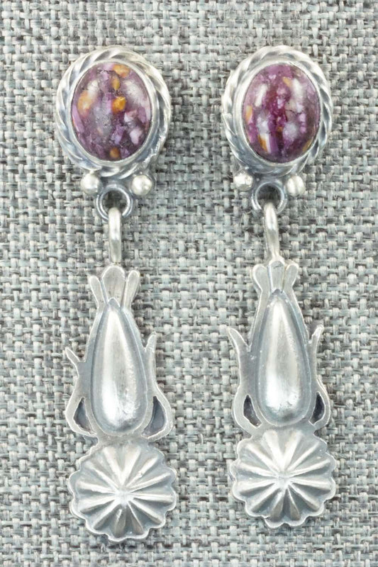 Spiny Oyster & Sterling Silver Earrings - Annie Spencer