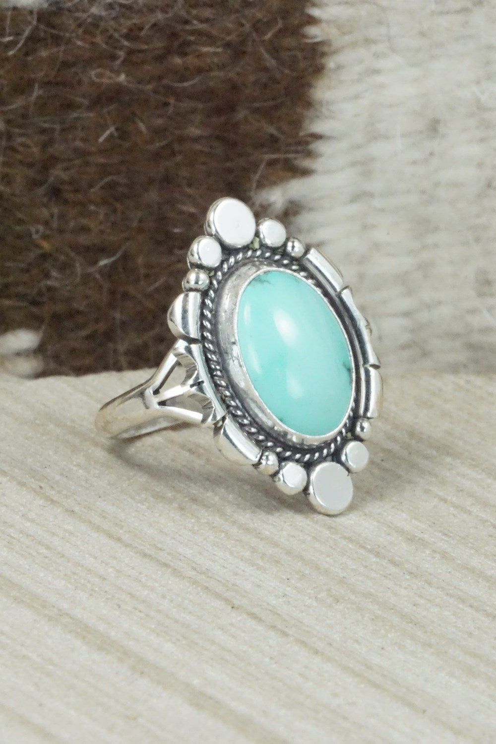 Turquoise & Sterling Silver Ring - Daniel Benally - Size 10