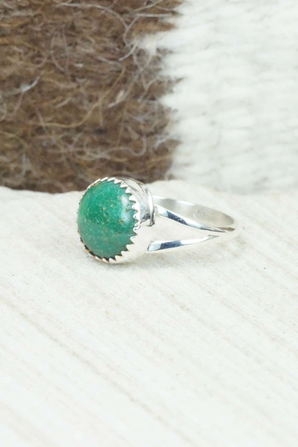 Turquoise and Sterling Silver Ring - Robert Martinez - Size 5.75
