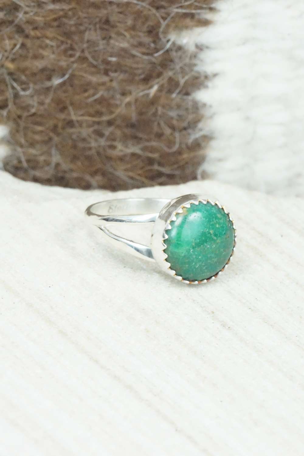 Turquoise and Sterling Silver Ring - Robert Martinez - Size 5.75