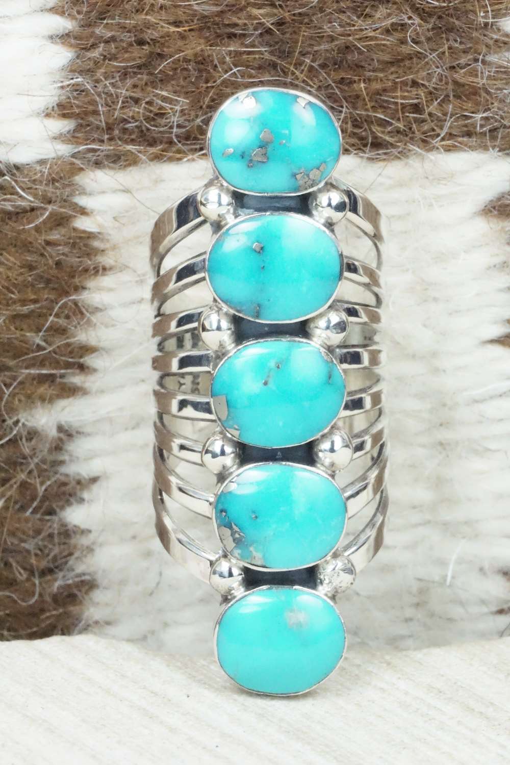 Turquoise & Sterling Silver Ring - Thomas Yazzie - Size 6