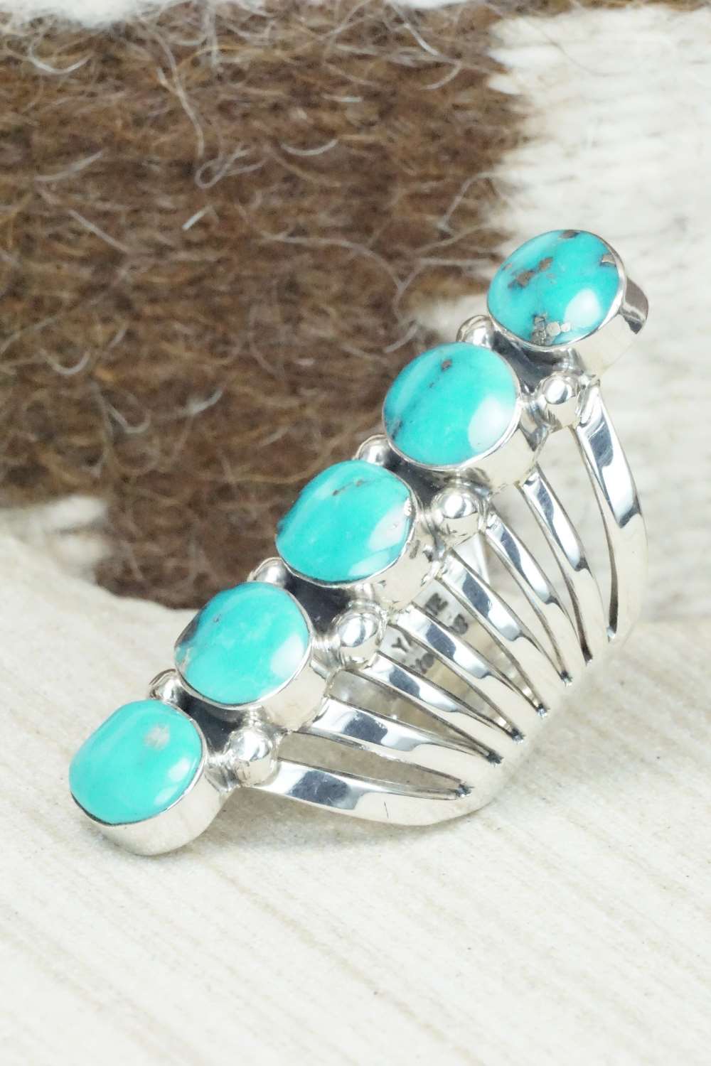 Turquoise & Sterling Silver Ring - Thomas Yazzie - Size 6