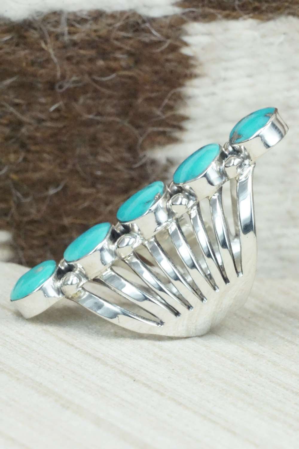 Turquoise & Sterling Silver Ring - Thomas Yazzie - Size 6