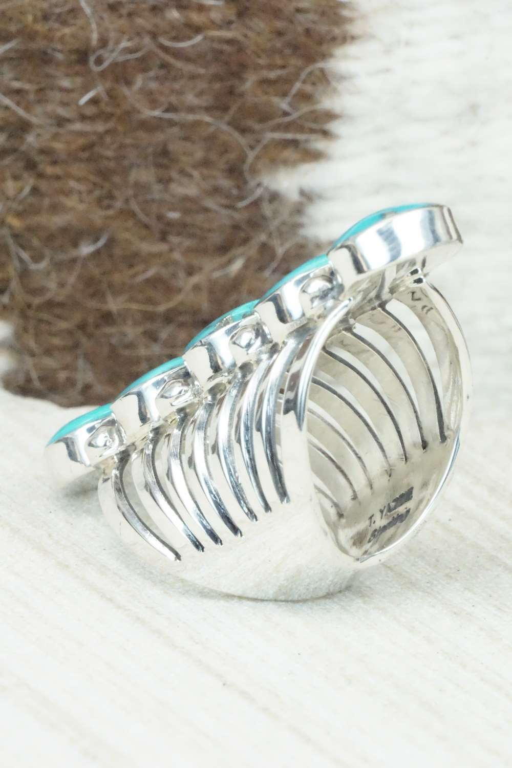 Turquoise & Sterling Silver Ring - Thomas Yazzie - Size 6
