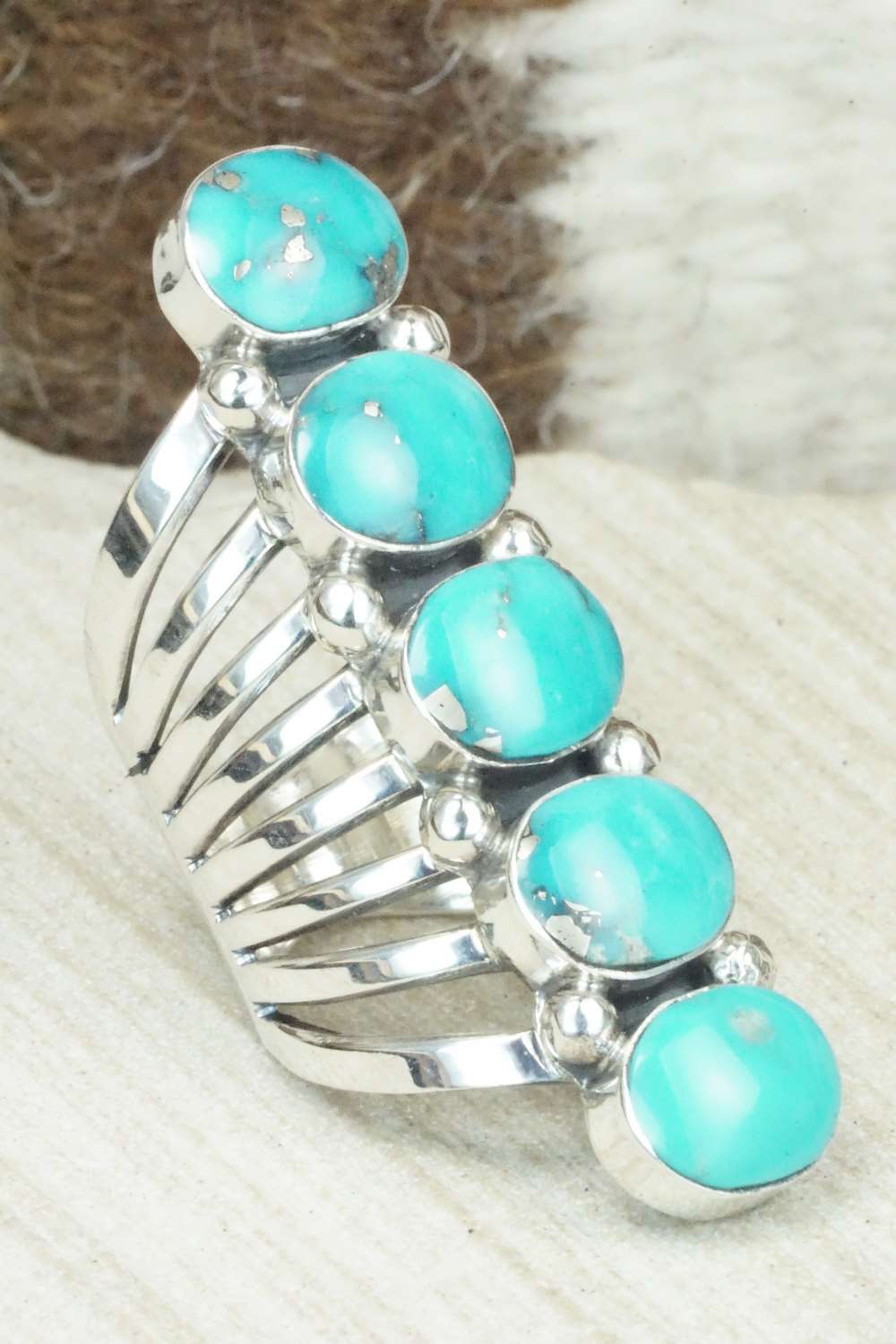 Turquoise & Sterling Silver Ring - Thomas Yazzie - Size 6