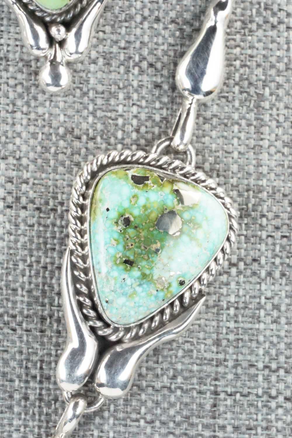 Turquoise & Sterling Silver Necklace and Earrings Set - Derrick Gordon