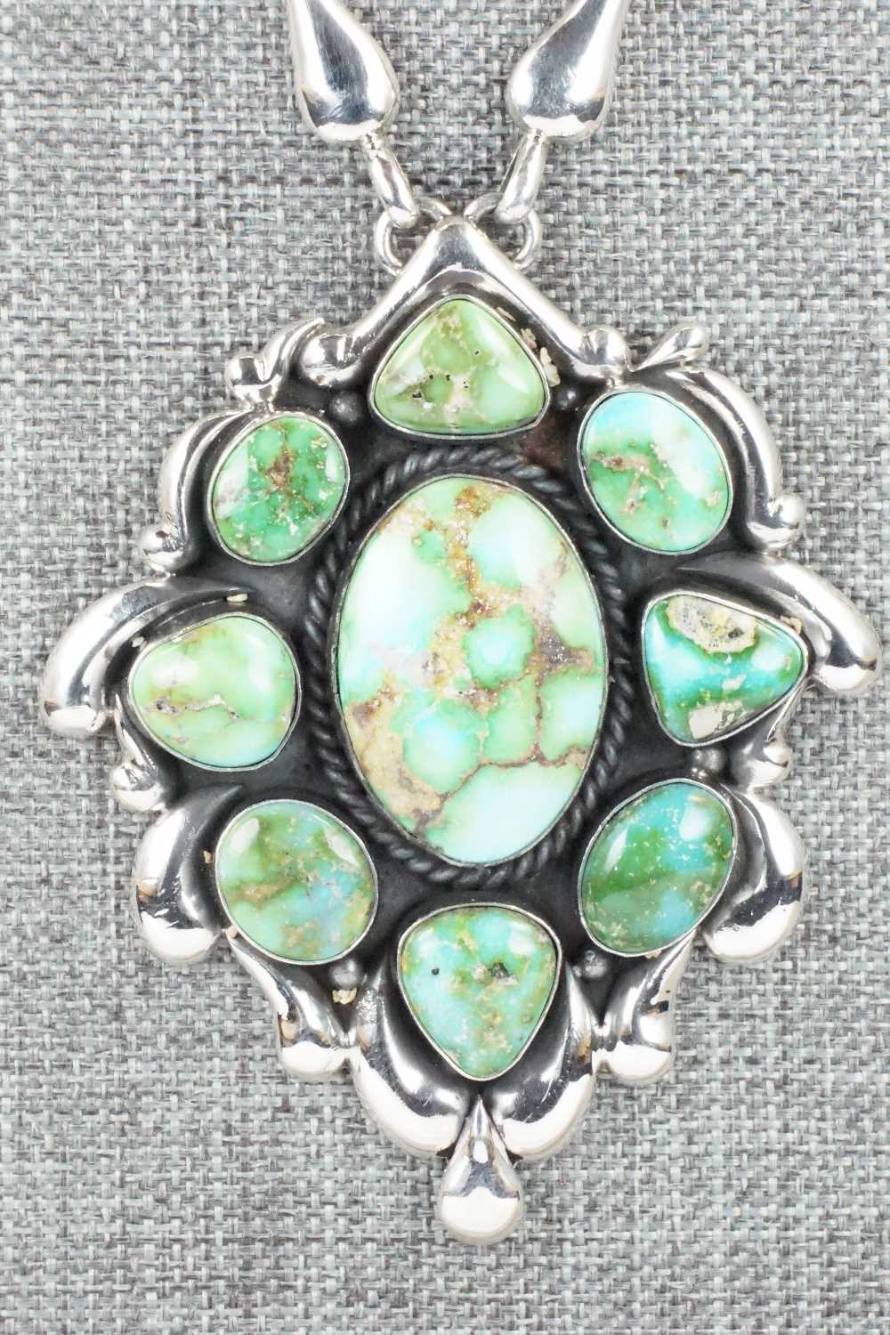 Turquoise & Sterling Silver Necklace and Earrings Set - Derrick Gordon