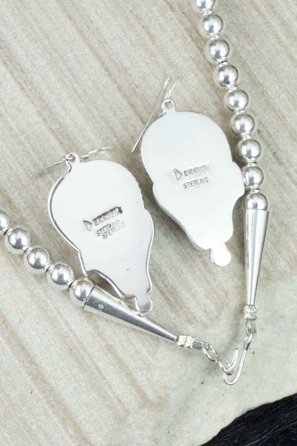 Turquoise & Sterling Silver Necklace and Earrings Set - Derrick Gordon
