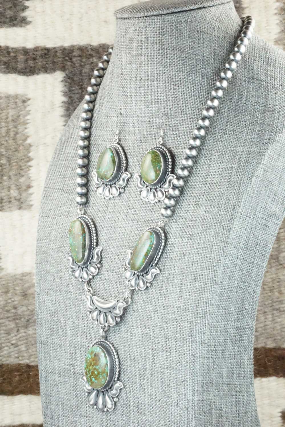Turquoise & Sterling Silver Necklace and Earrings Set - Derrick Gordon