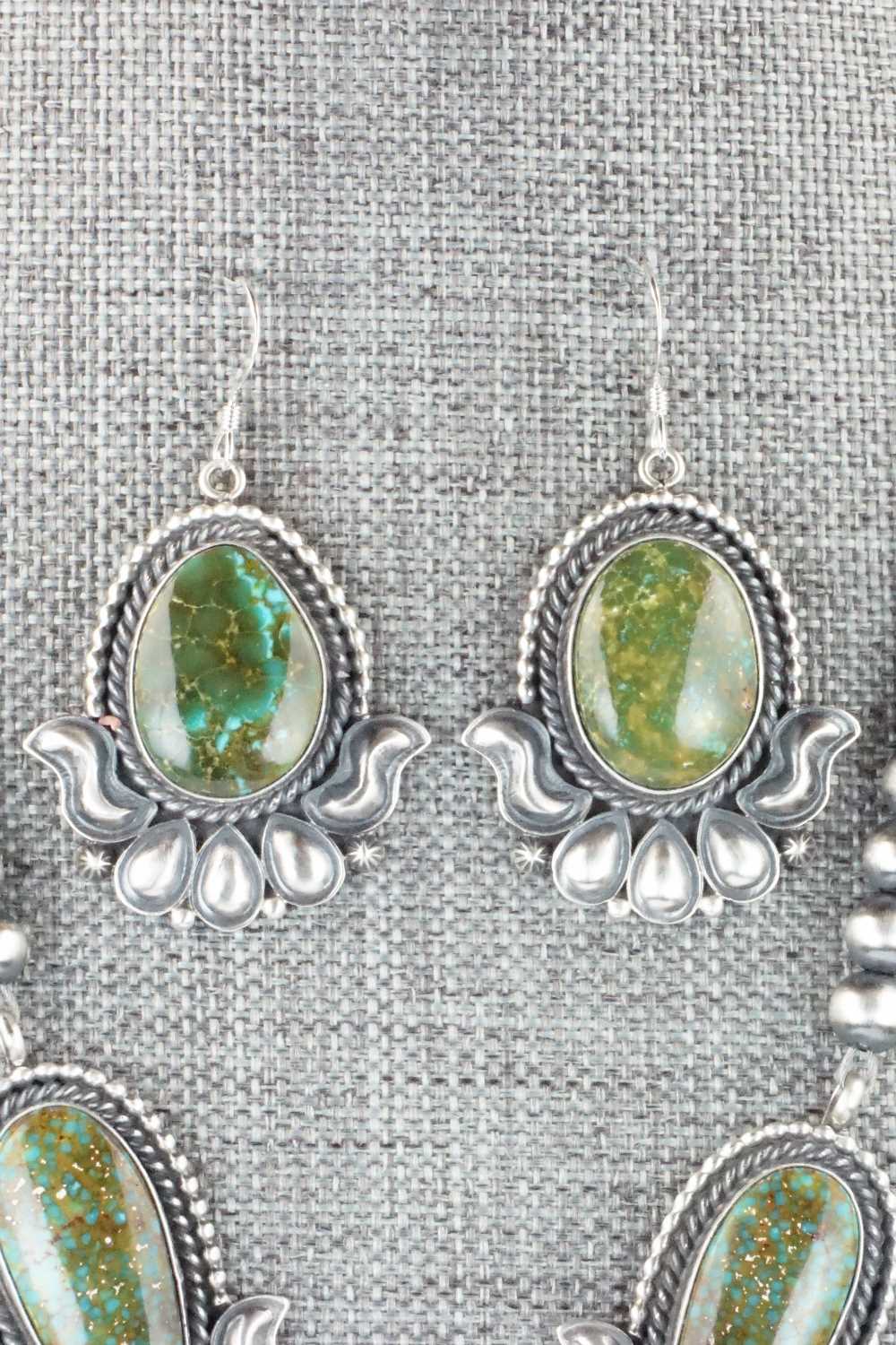 Turquoise & Sterling Silver Necklace and Earrings Set - Derrick Gordon