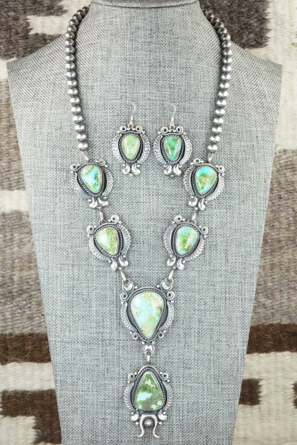 Turquoise & Sterling Silver Necklace and Earrings Set - Derrick Gordon