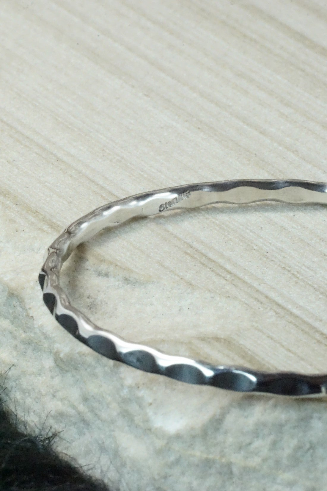 Sterling Silver Bangle Bracelet - Elaine Tahe