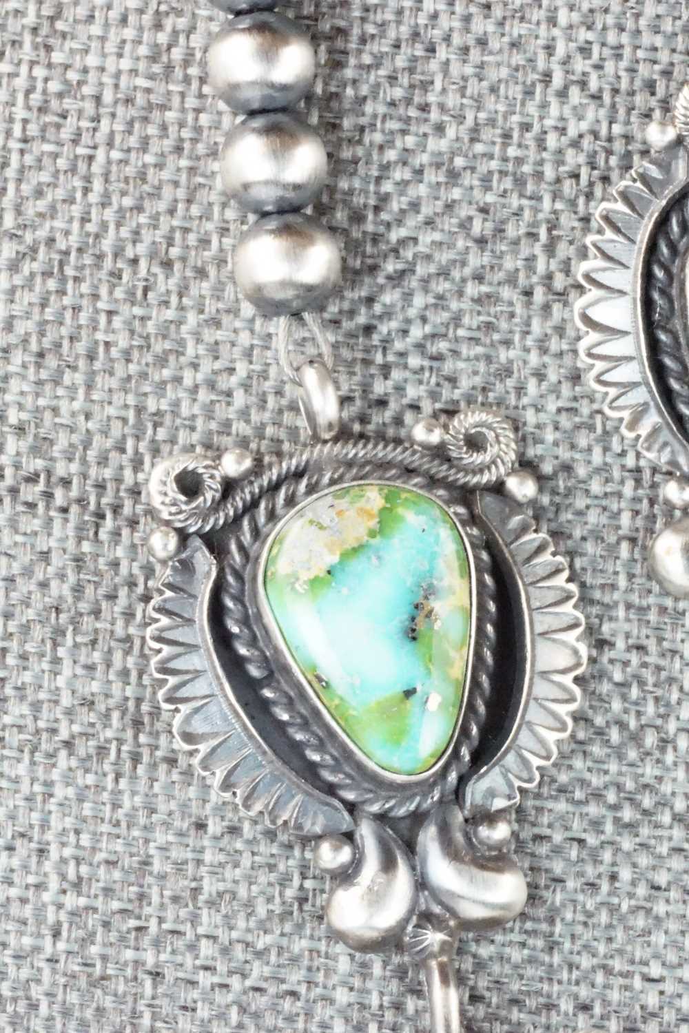 Turquoise & Sterling Silver Necklace and Earrings Set - Derrick Gordon