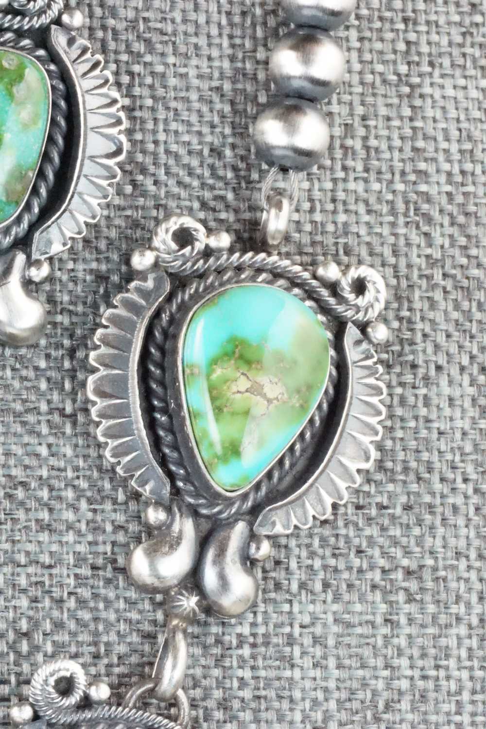 Turquoise & Sterling Silver Necklace and Earrings Set - Derrick Gordon