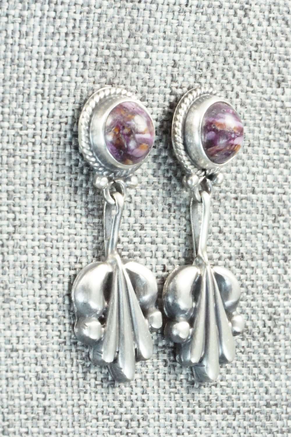 Spiny Oyster & Sterling Silver Earrings - Sharon McCarthy