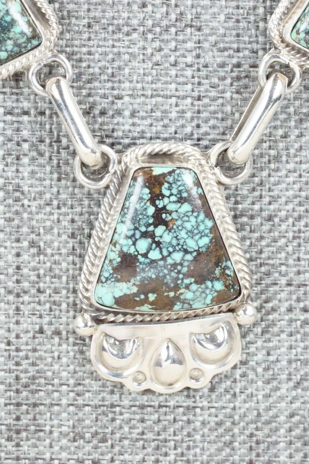 Turquoise & Sterling Silver Necklace Set - Raymond Delgarito