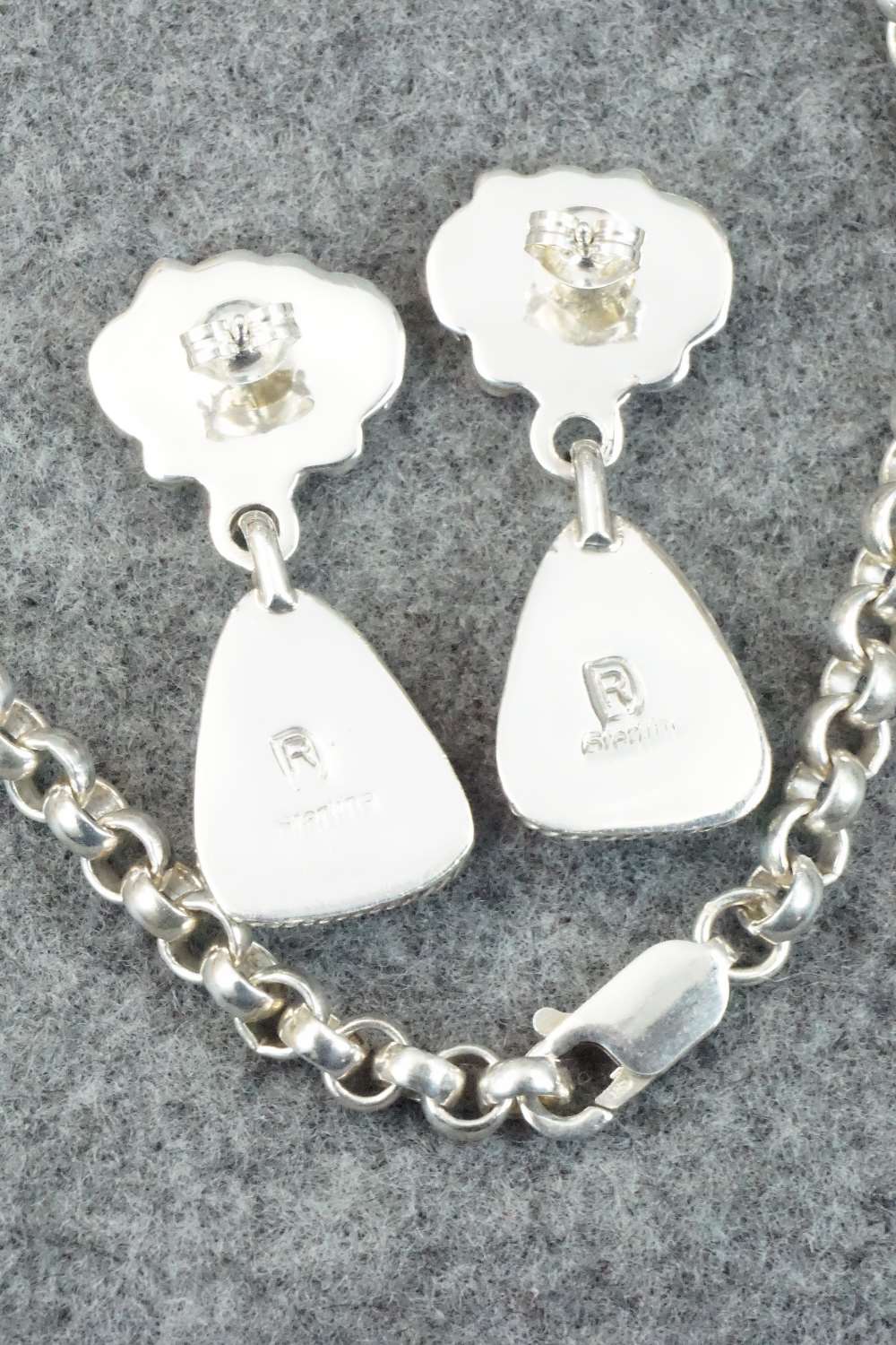 Turquoise & Sterling Silver Necklace Set - Raymond Delgarito