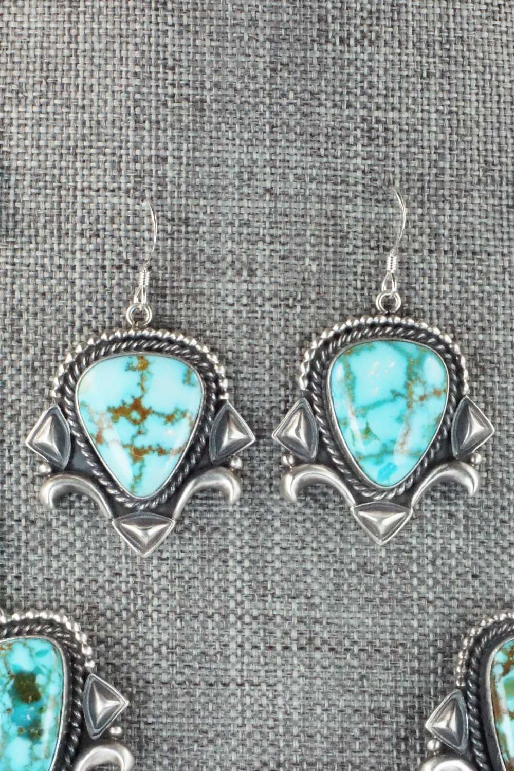 Turquoise & Sterling Silver Necklace and Earrings Set - Derrick Gordon