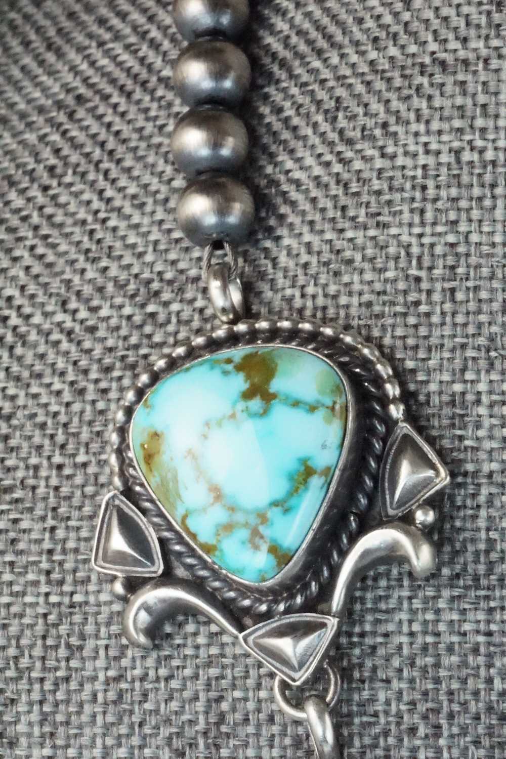 Turquoise & Sterling Silver Necklace and Earrings Set - Derrick Gordon