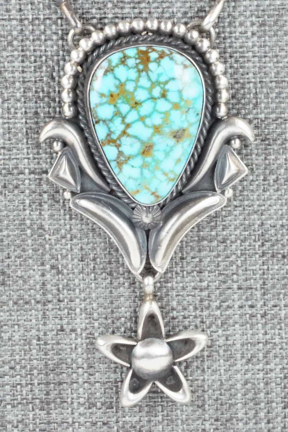 Turquoise & Sterling Silver Necklace and Earrings Set - Derrick Gordon