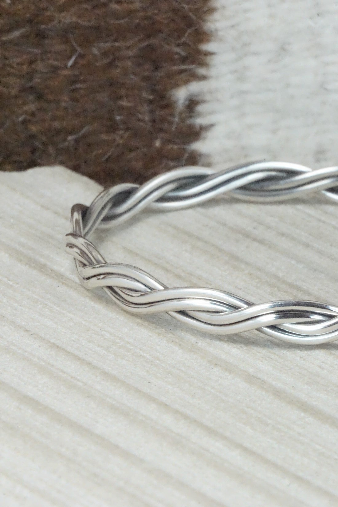 Sterling Silver Bangle Bracelet - Elaine Tahe