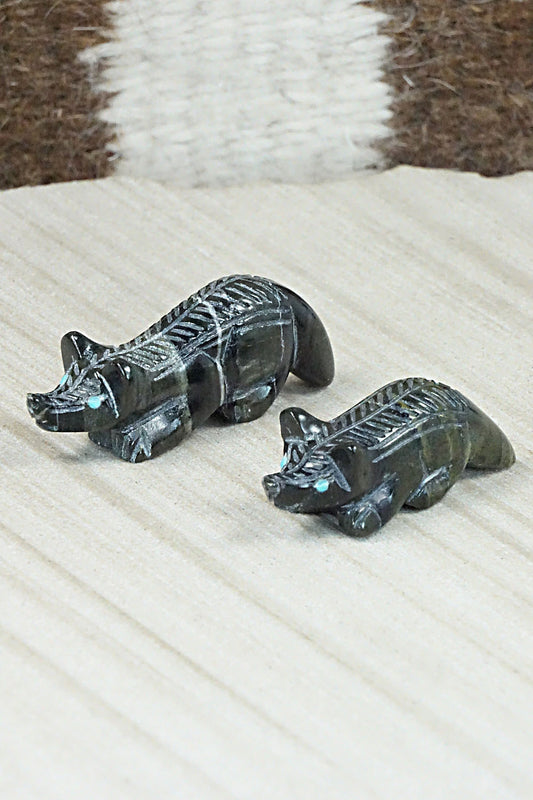Wolf Zuni Fetish Carvings - Reynold Lunasee