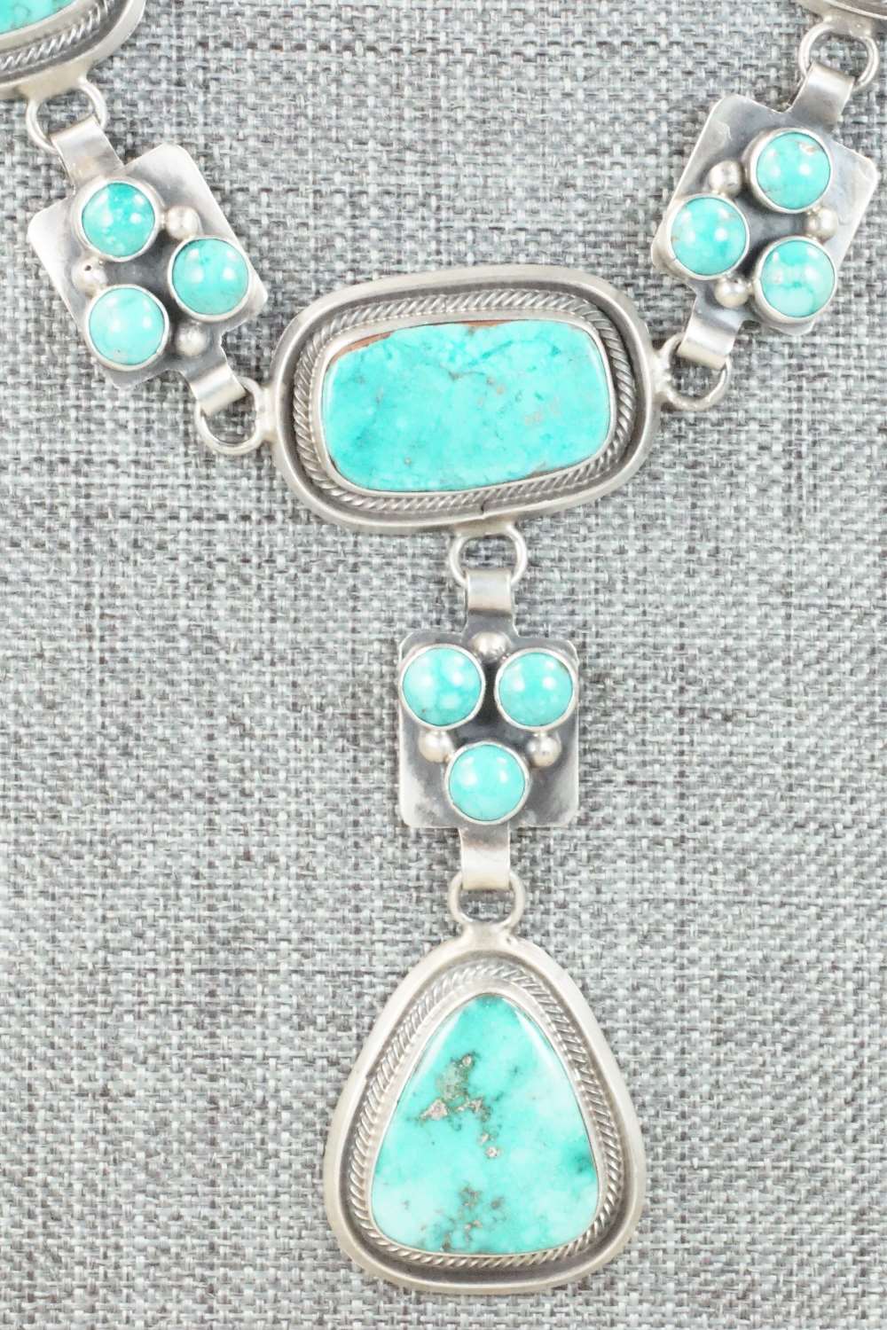 Turquoise & Sterling Silver Necklace Set - Raymond Delgarito