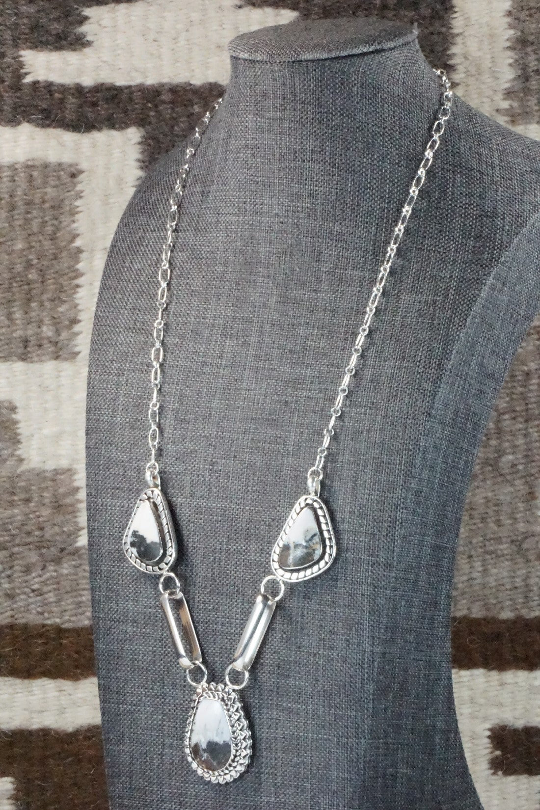 White Buffalo & Sterling Silver Necklace - Angie Platero