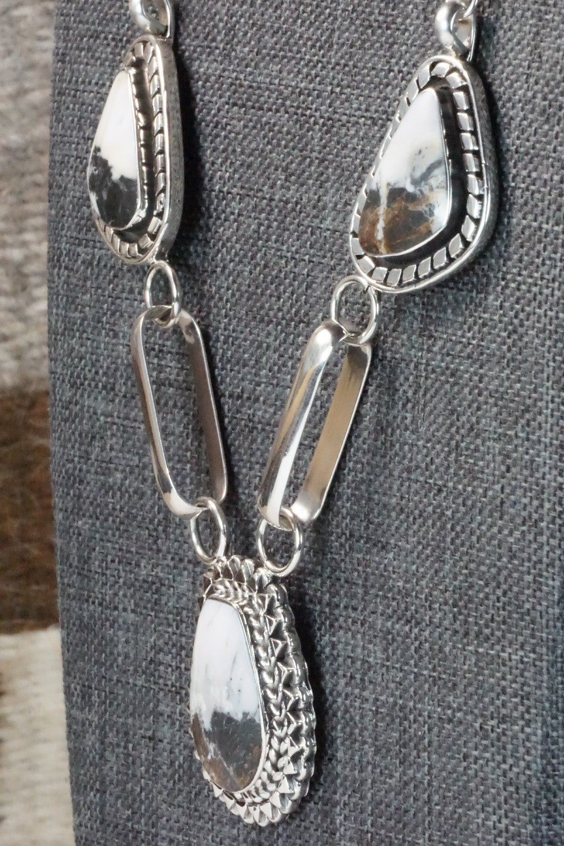 White Buffalo & Sterling Silver Necklace - Mike Smith