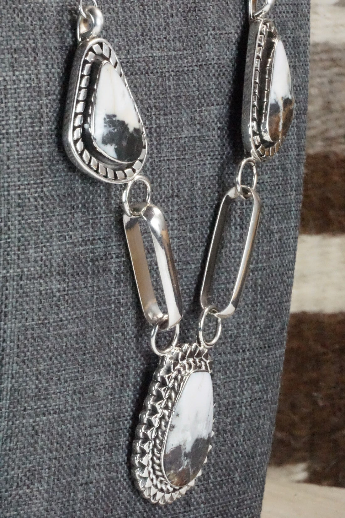 White Buffalo & Sterling Silver Necklace - Angie Platero