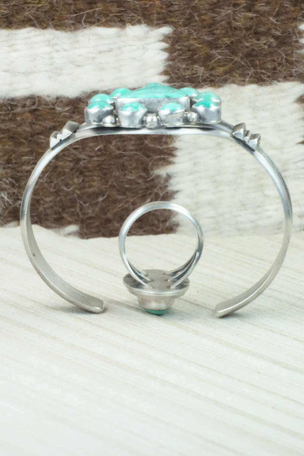 Turquoise & Sterling Silver Necklace Set - Raymond Delgarito
