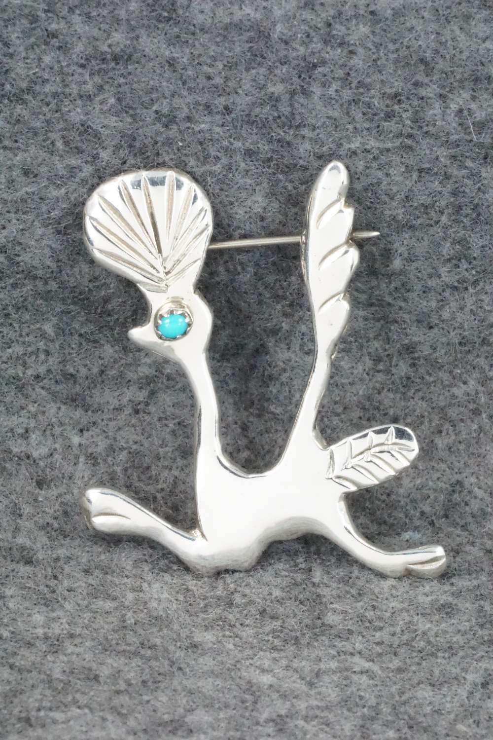 Turquoise & Sterling Silver Pin - Pauline Nelson