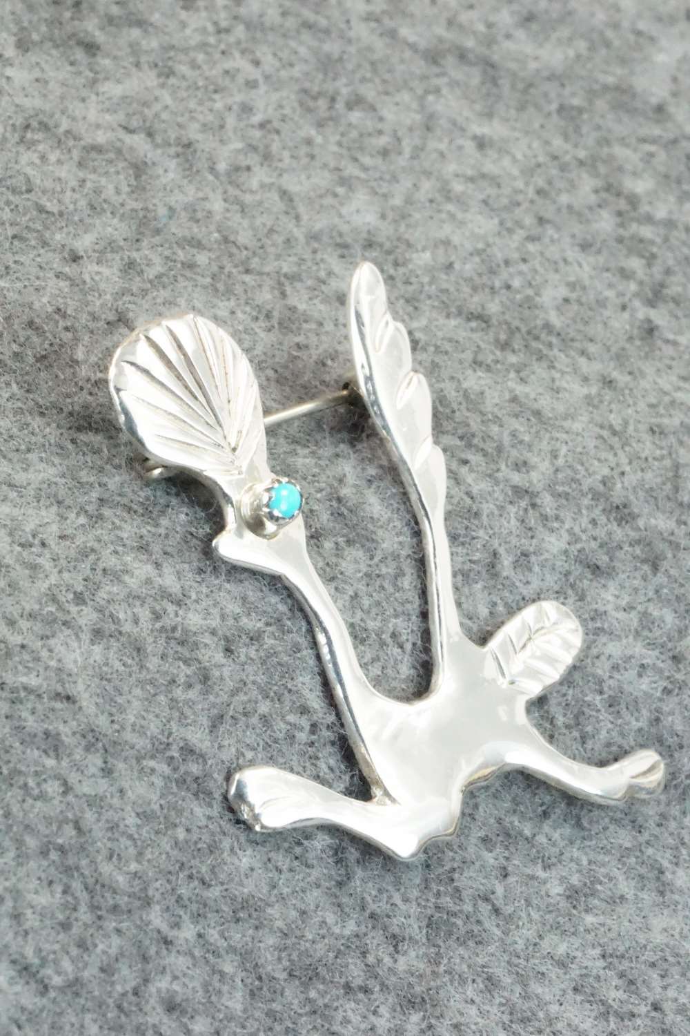 Turquoise & Sterling Silver Pin - Pauline Nelson