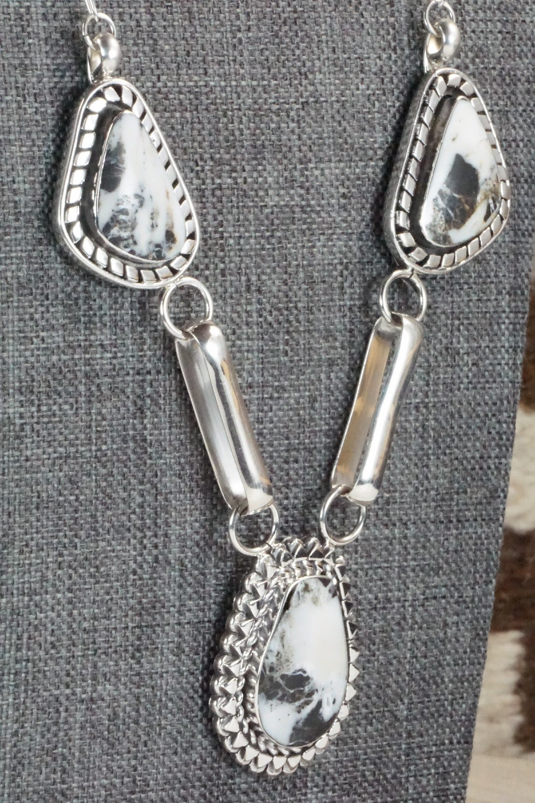 White Buffalo & Sterling Silver Necklace - Mike Smith