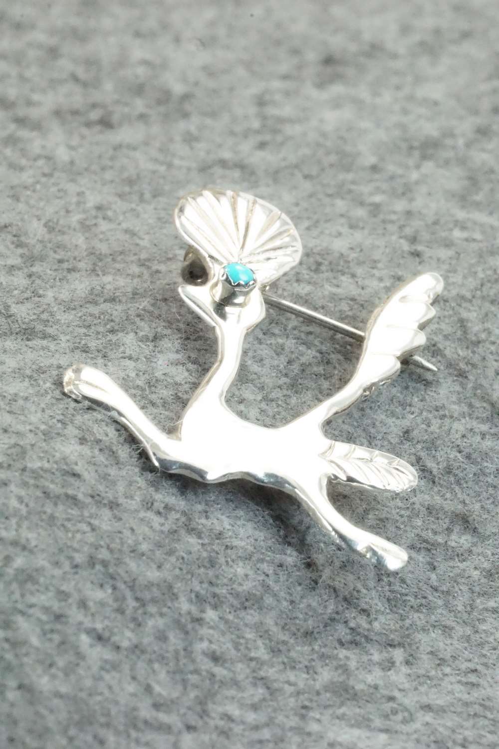 Turquoise & Sterling Silver Pin - Pauline Nelson
