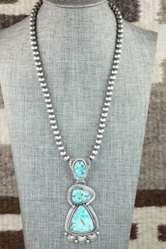 Turquoise & Sterling Silver Necklace - Raymond Delgarito