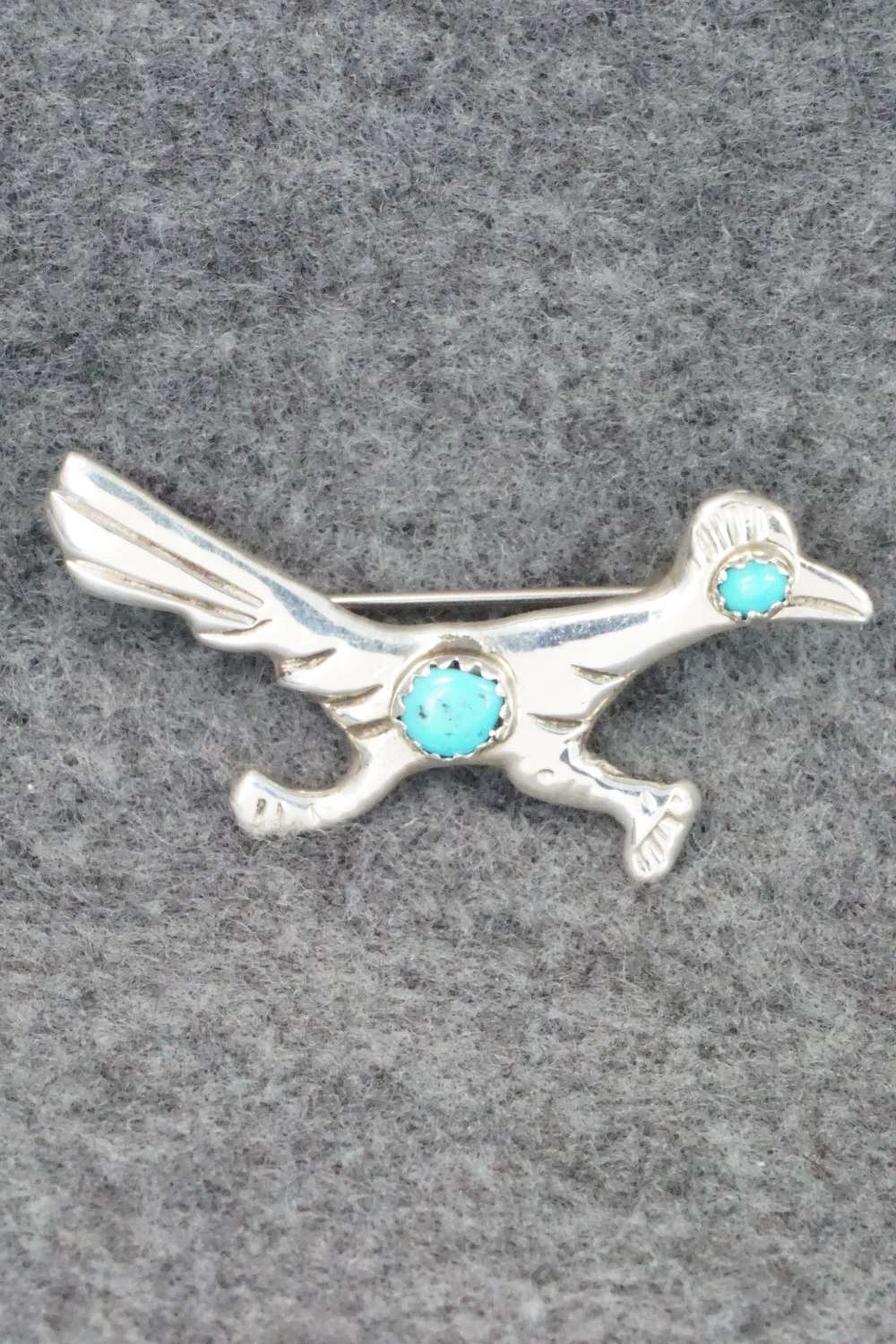 Turquoise & Sterling Silver Pin - Pauline Nelson