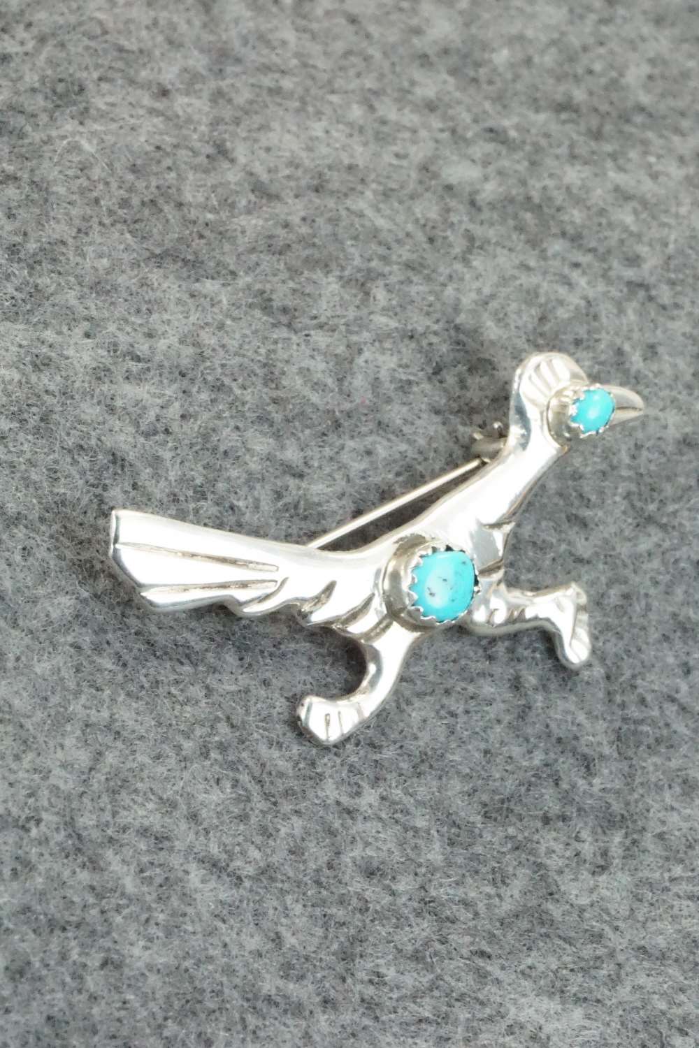 Turquoise & Sterling Silver Pin - Pauline Nelson