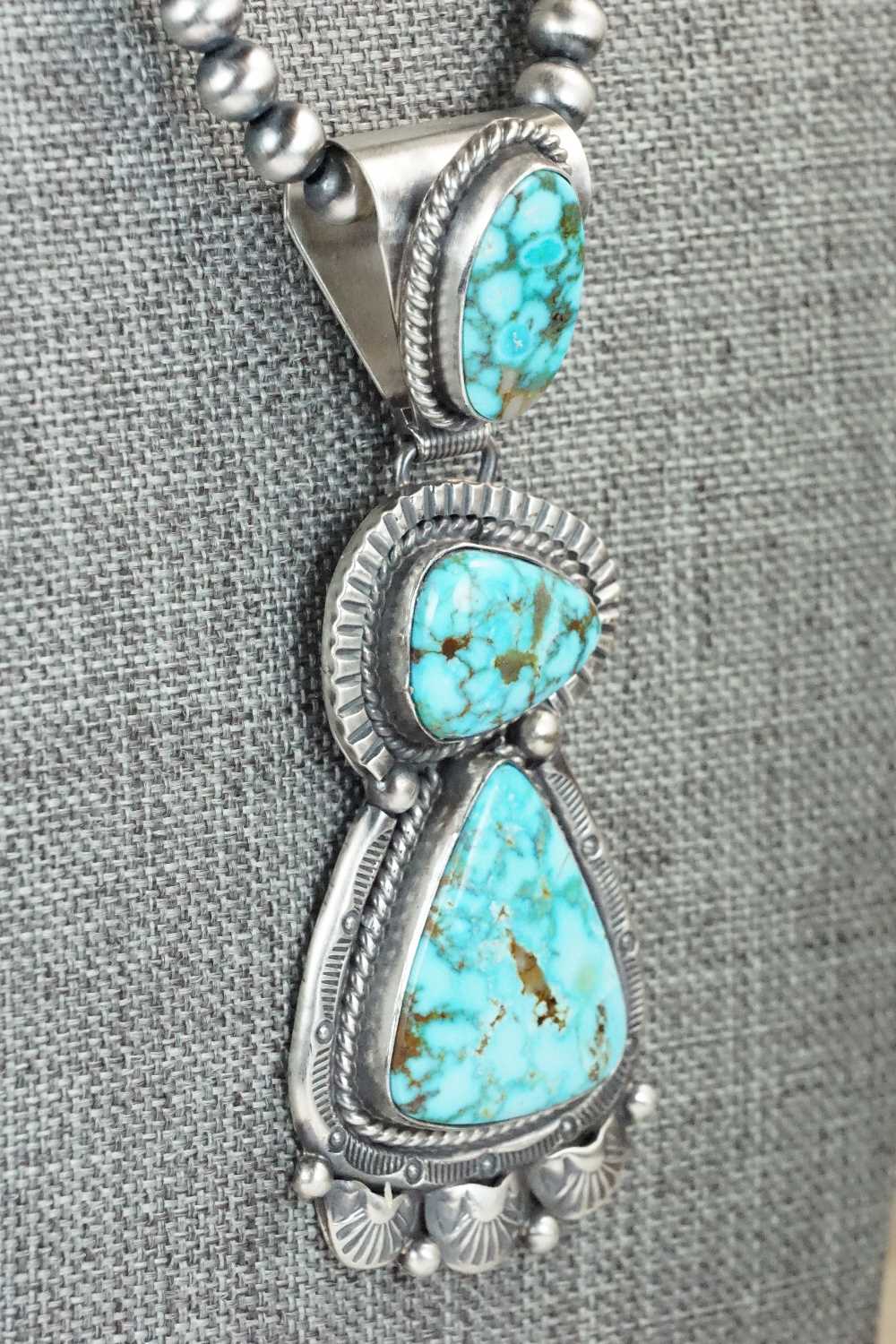 Turquoise & Sterling Silver Necklace - Raymond Delgarito