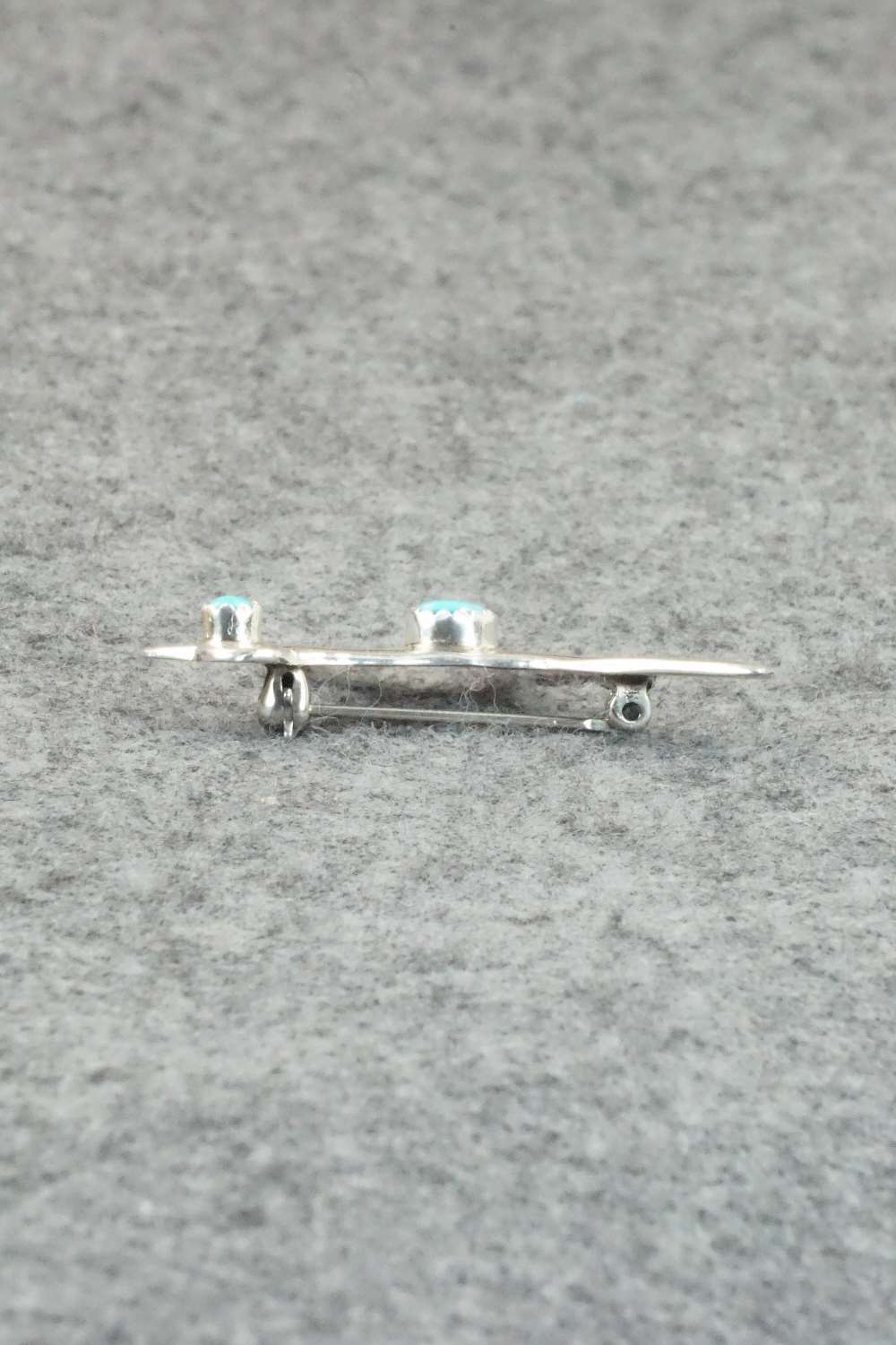 Turquoise & Sterling Silver Pin - Pauline Nelson