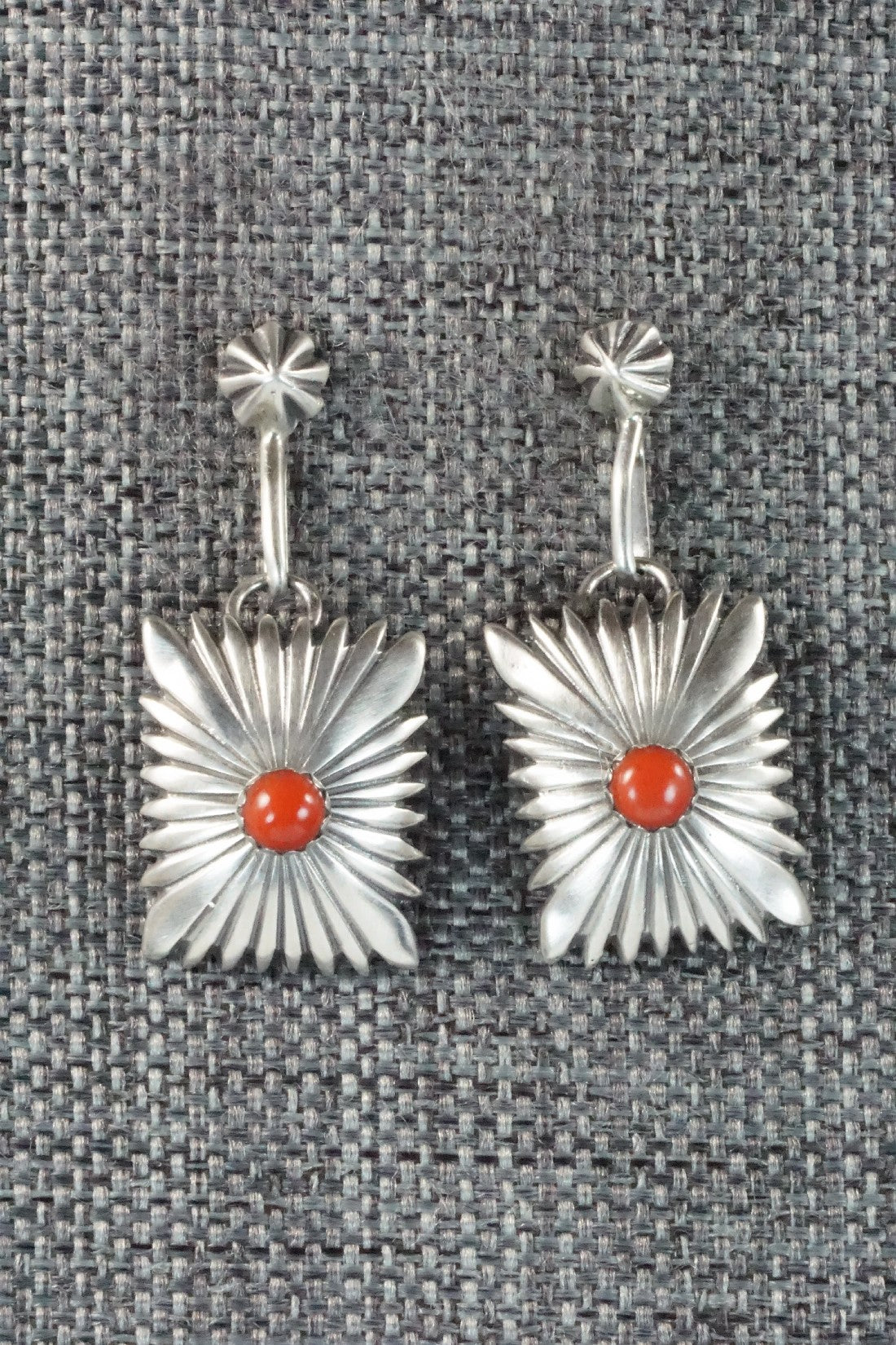 Coral & Sterling Silver Earrings - Sharon McCarthy